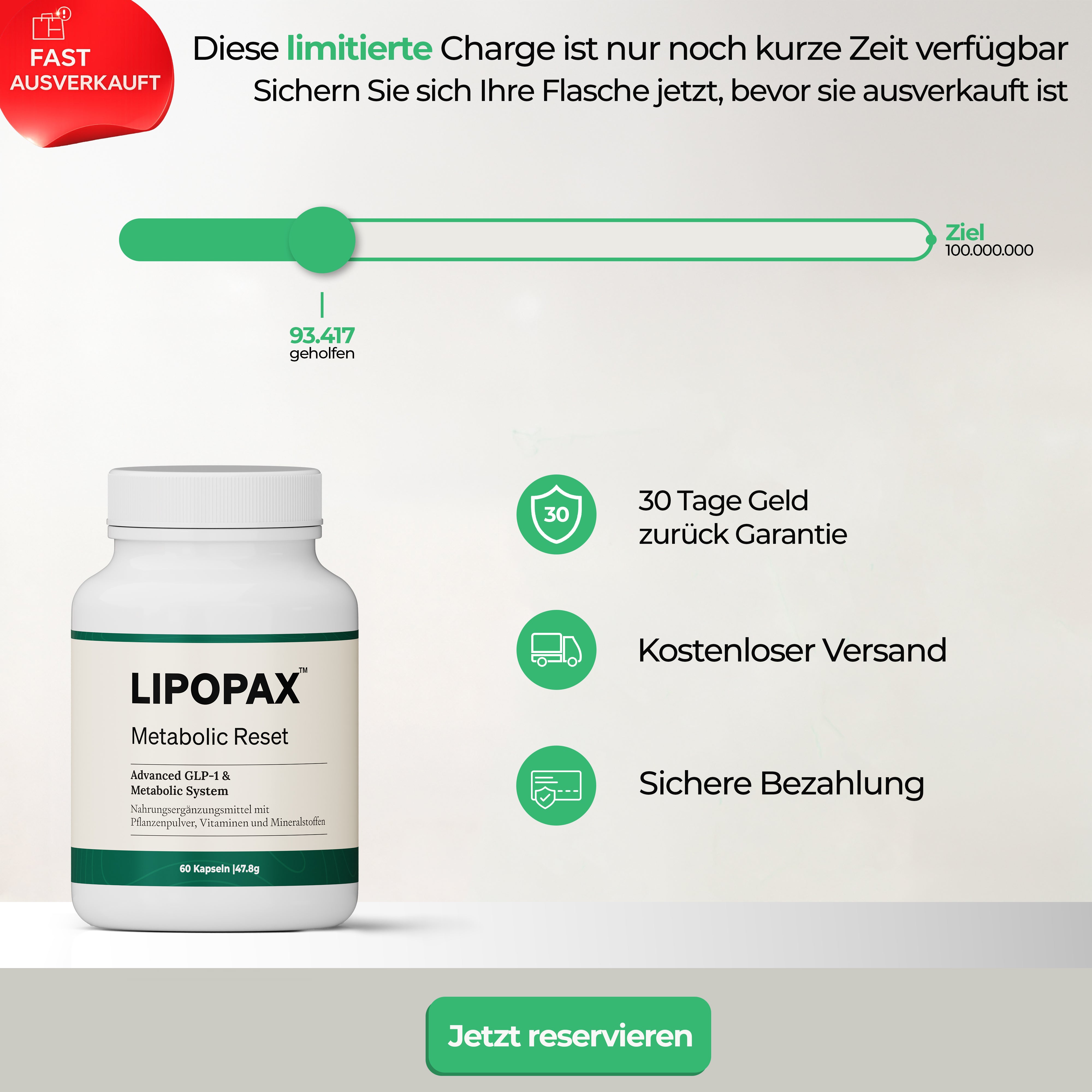 1-Monatsvorrat Lipopax - für ein paar Kilo weniger.